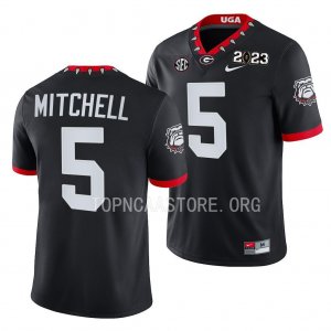 Georgia Bulldogs Adonai Mitchell Men's #5 Black 2023 National Championship Playoff Football NCAA Jersey 2406EOLW6