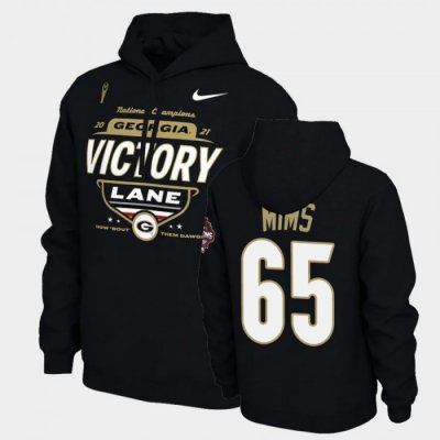 Georgia Bulldogs Amarius Mims Men's #65 Black 2021 National Champions Football NCAA Hoodie 2406JAOZ5