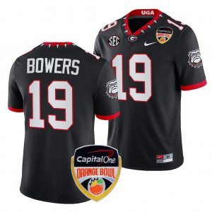 Georgia Bulldogs Brock Bowers Men's #19 Black 2023 Orange Bowl Playoff Football NCAA Jersey 2406YMAM0