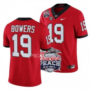 Georgia Bulldogs Brock Bowers Men's #19 Red 2022 Peach Bowl Playoff Football NCAA Jersey 2406INMS2