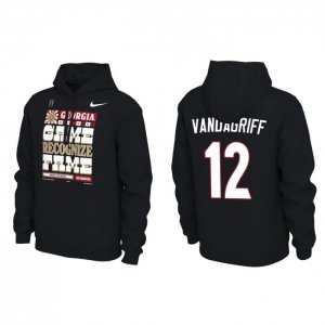 Georgia Bulldogs Brock Vandagriff Men's #12 2022 National Champions Playoff Pullover Locker Room Black Football NCAA Hoodie 2406YGQA1