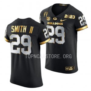 Georgia Bulldogs Christopher Smith Men's #29 Black 2X CFBPlayoff National Champions Limited Golden Football NCAA Jersey 2406CHUO3