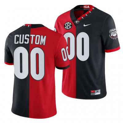 Georgia Bulldogs Custom Men's #00 Black Red Split Edition Mascot 1 2021-22 th Anniversary Football NCAA Jersey 2406AKTF5