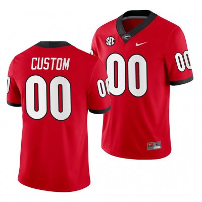 Georgia Bulldogs Custom Men's #00 Home Red Game Football NCAA Jersey 2406ZHGW6