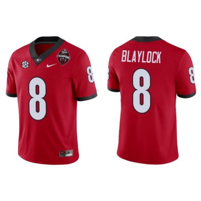 Georgia Bulldogs Dominick Blaylock Men's #8 2022 National Champions Playoff Red Game Football NCAA Jersey 2406JMLW6