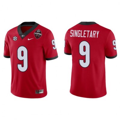 Georgia Bulldogs Jaheim Singletary Men's #9 2022 National Champions Playoff Red Game Football NCAA Jersey 2406UIHS3