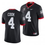 Georgia Bulldogs James Cook Men's #4 2021-22 Black 100th Anniversary Mascot Game Football NCAA Jersey 2406ANCD4