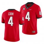 Georgia Bulldogs James Cook Men's #4 Home Red Game Football NCAA Jersey 2406OQID3