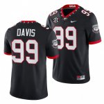 Georgia Bulldogs Jordan Davis Men's #99 Black Block Number Font 100th Anniversary Football NCAA Jersey 2406CRXZ3