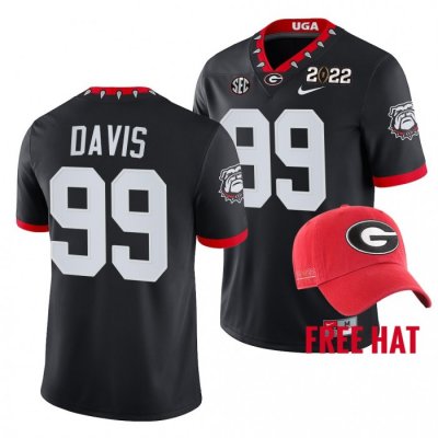 Georgia Bulldogs Jordan Davis Men's #99 Champions 2021 Orange Bowl CFP Black Football NCAA Jersey 2406MTTU7