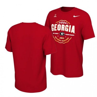 Georgia Bulldogs Men's 2021 Red National Champions CFP Celebration Football NCAA T-Shirt 2406NRPH4