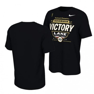 Georgia Bulldogs Men's CFP 2021 Black National Champions Locker Room Football NCAA T-Shirt 2406GJUV4