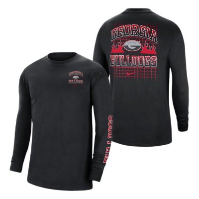 Georgia Bulldogs Men's Long Sleeve Tour Max 90 Black Football NCAA T-Shirt 2406KONV7