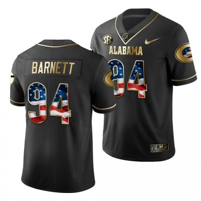 Georgia Bulldogs Michael Barnett Men's #94 Stars And Stripes 2019 Limited Black Golden Edition Football NCAA Jersey 2406IITW0