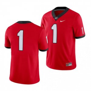 Georgia Bulldogs Number Men's #1 2018 Red Game Football NCAA Jersey 2406OTVK7