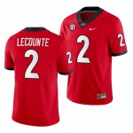 Georgia Bulldogs Richard LeCounte Men's #2 Home Red Game Football NCAA Jersey 2406LIEI4