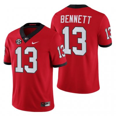 Georgia Bulldogs Stetson Bennett Men's #13 Red Block Number Font 2022 Chick-fil-A Football NCAA Jersey 2406MYFO0