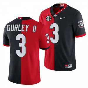 Georgia Bulldogs Todd Gurley II Men's #3 100th Season Split Edition Alumni NFL Black Red Football NCAA Jersey 2406DRDM3