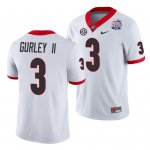 Georgia Bulldogs Todd Gurley II Men's #3 White 2021 Peach Bowl Football NCAA Jersey 2406PMBU0