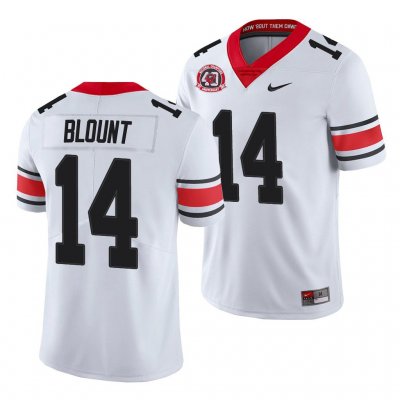 Georgia Bulldogs Trey Blount Men's #14 40th Anniversary White Alternate Football NCAA Jersey 2406UCFK6