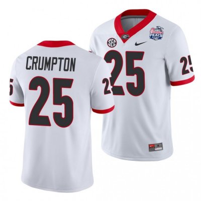 Georgia Bulldogs Ahkil Crumpton Men's #25 White 2021 Peach Bowl Football NCAA Jersey 2406TQBE0