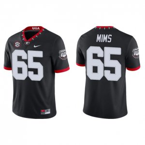 Georgia Bulldogs Amarius Mims Men's #65 Game Alternate Black Football NCAA Jersey 2406FVNU2