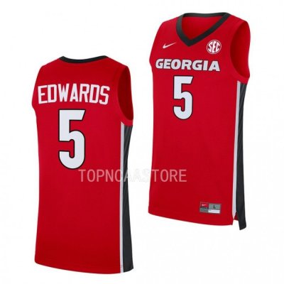 Georgia Bulldogs Anthony Edwards Men's #5 Replica Red Alumni Basketball NCAA Jersey 2406FDZA4