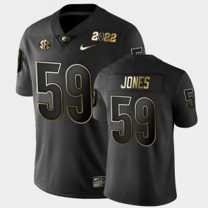 Georgia Bulldogs Broderick Jones Men's #59 Golden Black 2021 National Champions Football NCAA Jersey 2406TXVW5