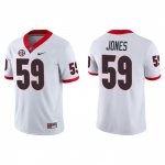 Georgia Bulldogs Broderick Jones Men's #59 White Game Football NCAA Jersey 2406HPTG3