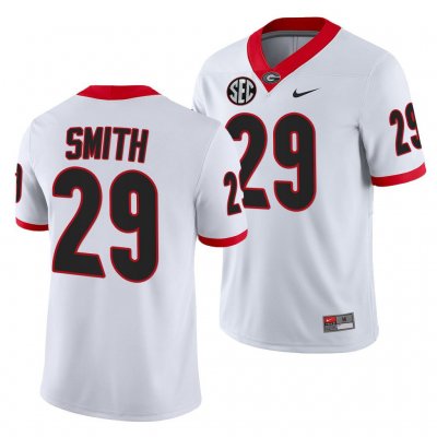 Georgia Bulldogs Christopher Smith Men's #29 2021-22 White Game Football NCAA Jersey 2406WEIE0