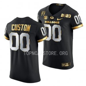 Georgia Bulldogs Custom Men's #00 Black 2X CFBPlayoff National Champions Limited Golden Football NCAA Jersey 2406ZBEC8