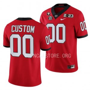 Georgia Bulldogs Custom Men's #00 Red 2023 National Championship Playoff Football NCAA Jersey 2406TZBN3