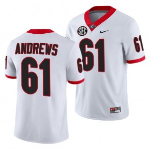 Georgia Bulldogs David Andrews Men's #61 NFL White Alumni Football NCAA Jersey 2406ESZX8