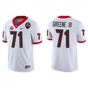 Georgia Bulldogs Earnest Greene III Men's #71 2022 National Champions Playoff White Game Football NCAA Jersey 2406WDCW1