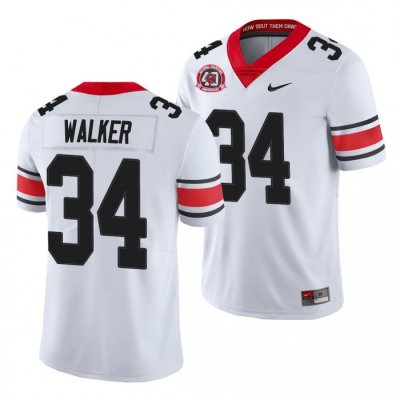 Georgia Bulldogs Herchel Walker Men's #34 Alternate 40th Anniversary White Football NCAA Jersey 2406LUYW0