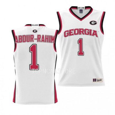 Georgia Bulldogs Jabri Abdur-Rahim Youth #1 White Pick-A-Player Basketball NCAA Jersey 2406SHAG7