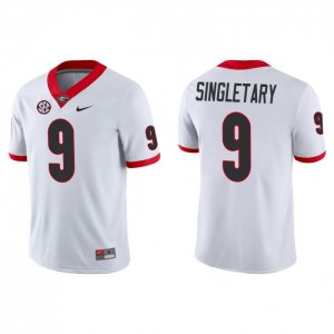 Georgia Bulldogs Jaheim Singletary Men's #9 White Game Football NCAA Jersey 2406YTMC2