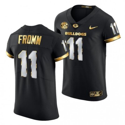 Georgia Bulldogs Jake Fromm Men's #11 Authentic Black Golden Edition 2020-21 Football NCAA Jersey 2406VMLL4