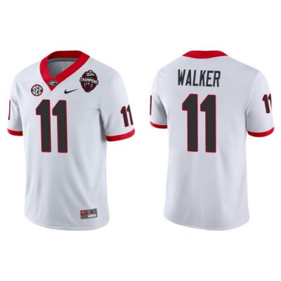 Georgia Bulldogs Jalon Walker Men's #11 2022 National Champions Playoff White Game Football NCAA Jersey 2406HCMU1