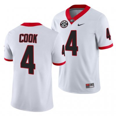 Georgia Bulldogs James Cook Men's #4 2021-22 White Game Football NCAA Jersey 2406OQKI2