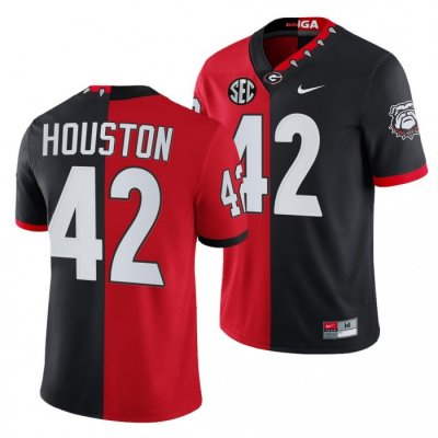 Georgia Bulldogs Justin Houston Men's #42 100th Season Split Edition Alumni NFL Black Red Football NCAA Jersey 2406ORAY2