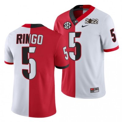 Georgia Bulldogs Kelee Ringo Men's #5 CFP 2021 Red National Champions White Football NCAA Jersey 2406VKVK7