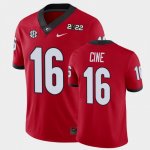 Georgia Bulldogs Lewis Cine Men's #16 Game 2021 National Champions Red Football NCAA Jersey 2406NEAR8