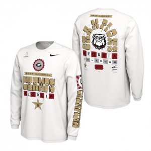 Georgia Bulldogs Men's 2022 National Champions Playoff Long Sleeve Celebration White Football NCAA T-Shirt 2406RJXB5