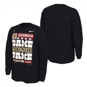 Georgia Bulldogs Men's 2022 National Champions Playoff Long Sleeve Locker Room Black Football NCAA T-Shirt 2406NDZN0