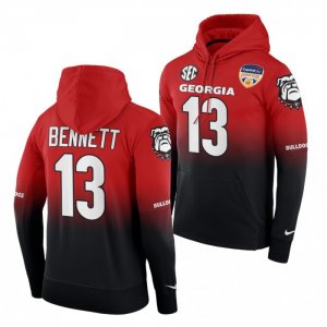 Georgia Bulldogs Stetson Bennett Men's #13 Black 2021 Orange Bowl Color Crash Red Football NCAA Hoodie 2406IVGD8