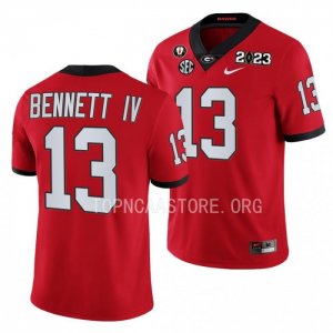 Georgia Bulldogs Stetson Bennett Men's #13 Red 2023 National Championship Playoff Football NCAA Jersey 2406OEVM7