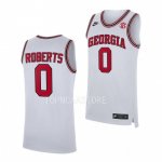 Georgia Bulldogs Terry Roberts Men's #0 Home White Replica 2022-23 Basketball NCAA Jersey 2406TSBM0