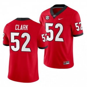 Georgia Bulldogs Tyler Clark Men's #52 Home Red Game Football NCAA Jersey 2406LQSI5