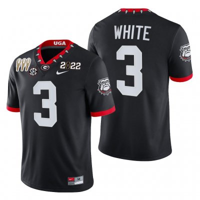 Georgia Bulldogs Zamir White Men's #3 CFP 3-Times Black National Champions Alternate Football NCAA Jersey 2406VCOK5